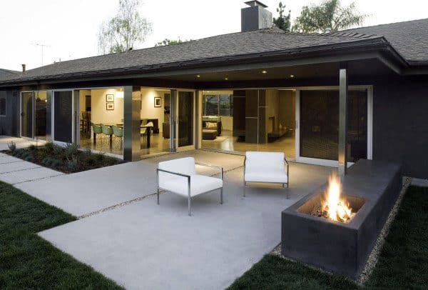 simple concrete patio fire pit