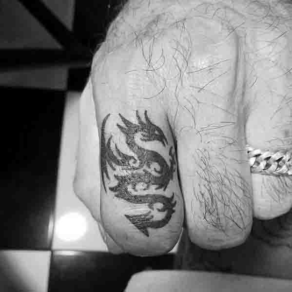 Simple Dragon Male Tattoo Ideas On Finger