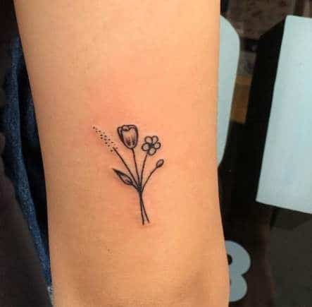 Simple Floral Tulip Tattoo