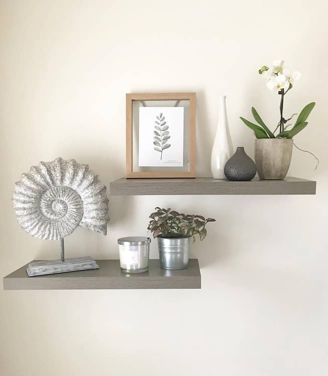 simple grey shelves