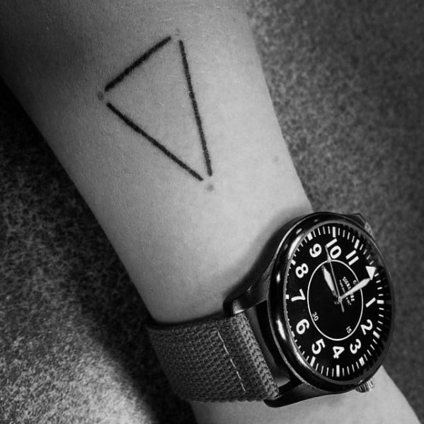 Simple Guys Constellation Triangle Forearm Geometric Tattoo