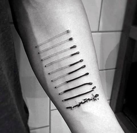 Simple Inner Forearm Matches Mens Tattoo Ideas