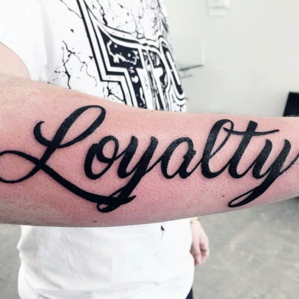 Loyalty  tattoo script free scetch