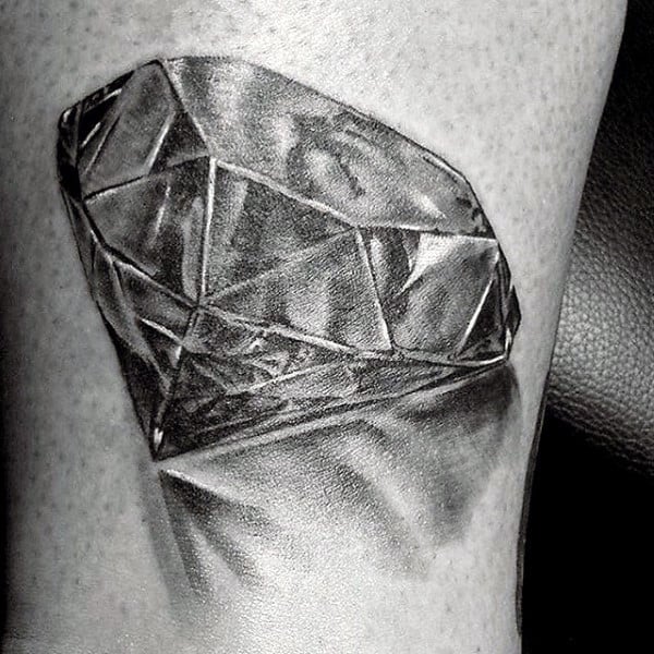 Simple Male Diamond Tattoo On Leg
