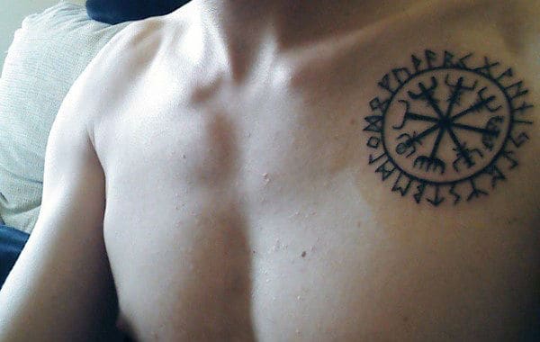 Simple Men's Tattoos On Upper Chest