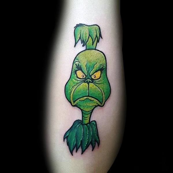 Simple Outer Forearm Mens Grinch Tattoo Designs