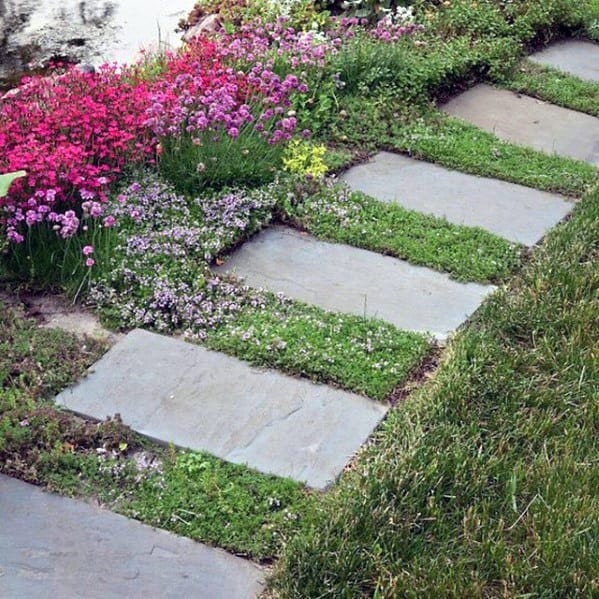 Simple Rectangle Slate Stone Walkway