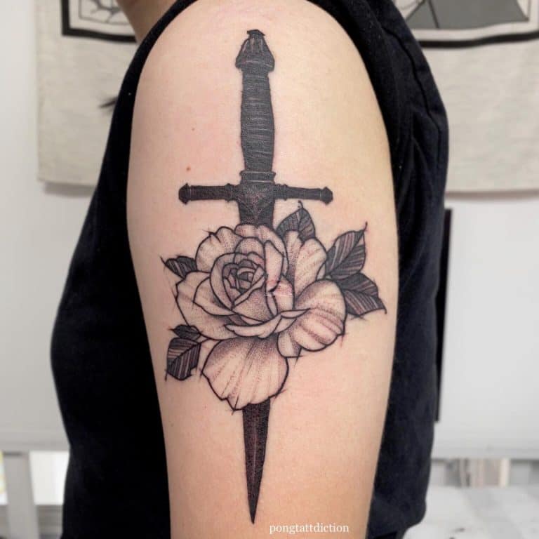 Top 69 Best Rose and Dagger Tattoo Ideas - [2021 Inspiration Guide]