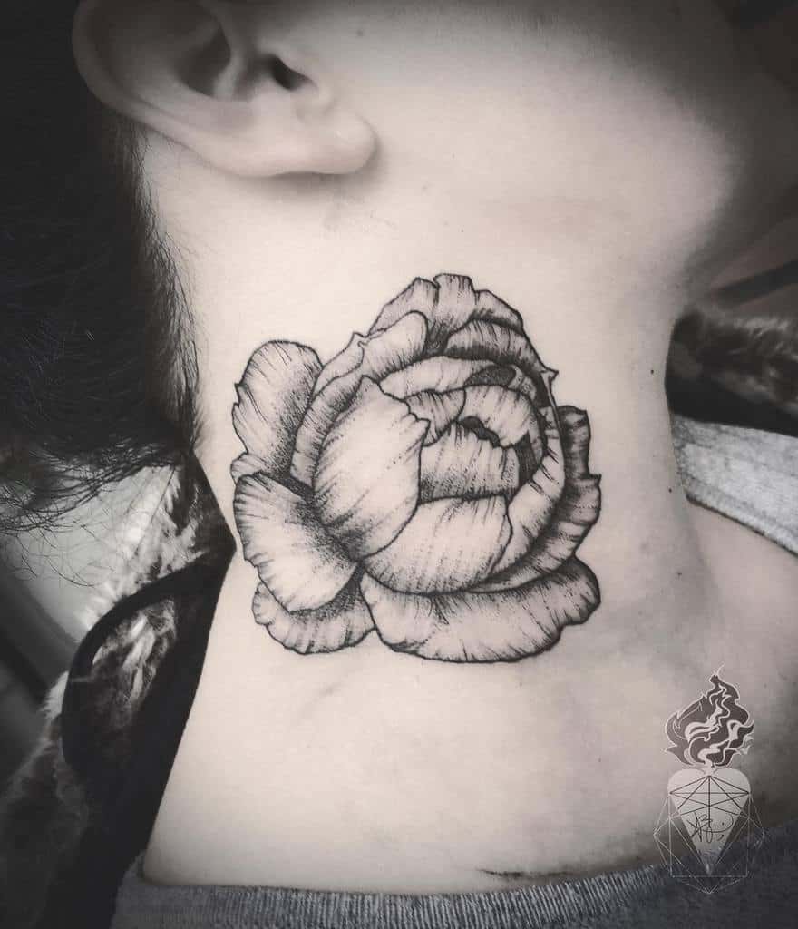 simple rose neck tattoos blakelumen_tattooart