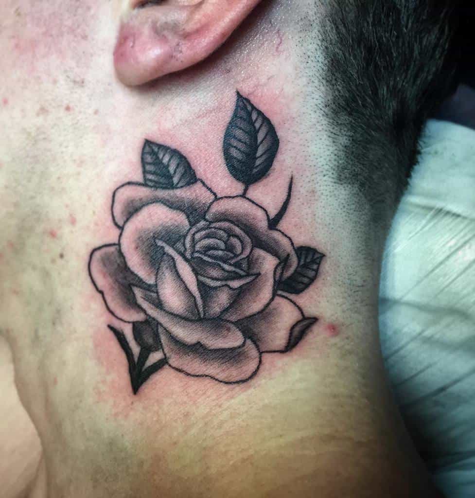 simple rose neck tattoos ink_by_jade