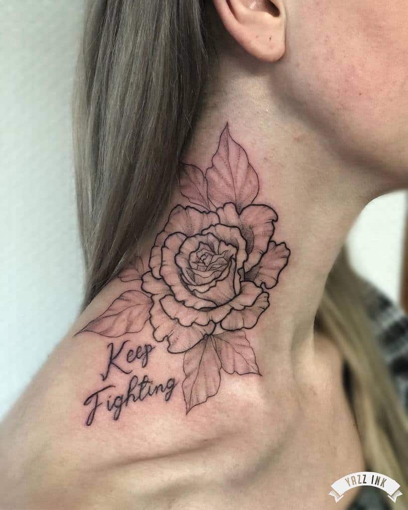 simple rose neck tattoos yazzink