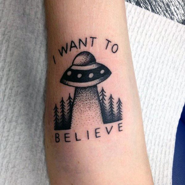 Simple Small I Want To Believe Tattoo Design Ideas For Males