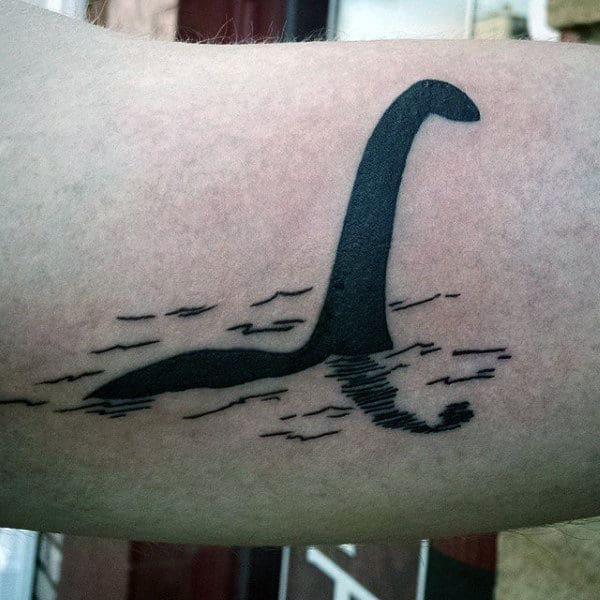 Loch Ness Monster Simple Small Men's Tattoos