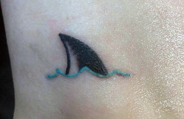 Shark Fin Simple Small Tattoo Men