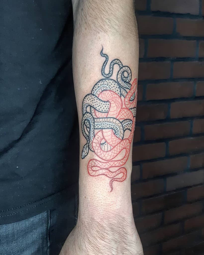 simple snake arm tattoo ixchel.ink