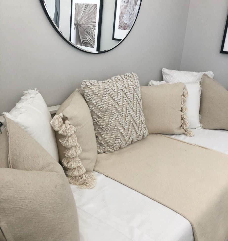 elegant sofa in spare bedroom 