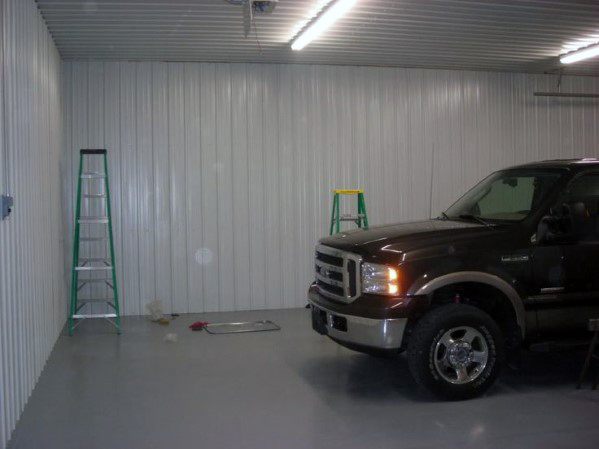 Simple Steel Panels Interior Ideas Garage Wall