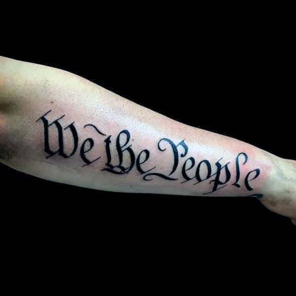 Simple We The People Outer Forearm Tattoos For Men