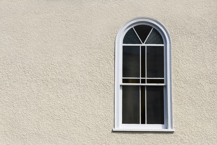 Simple White Stucco Exterior Window Trim