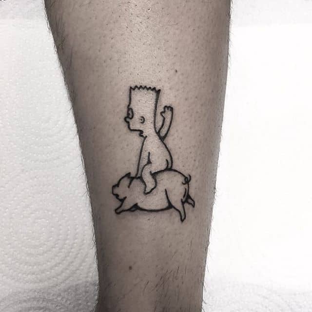Simpsons Cool Funny Tattoo