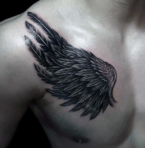 [35+] Eagle Wings Chest Tattoos For Men