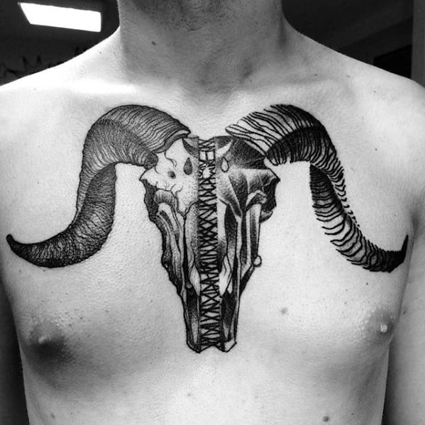 Blackwork Goat by Ryan Murray TattooNOW