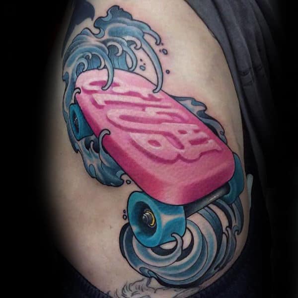 Skateboard Fight Club Soap Bar With Waves Mens Ribs Tattoos