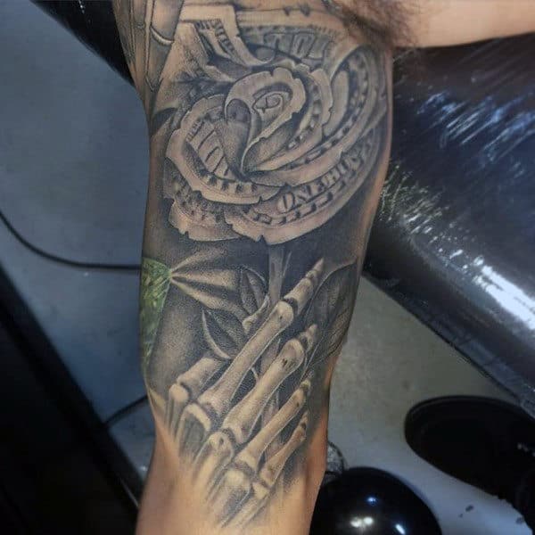 Top 81 Money Rose Tattoo Ideas 2021 Inspiration Guide  Money rose tattoo  Rose tattoos for men Hand tattoos for guys