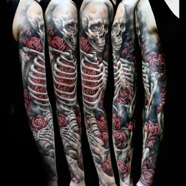 skeleton-mens-skull-and-roses-tattoo-sleeve