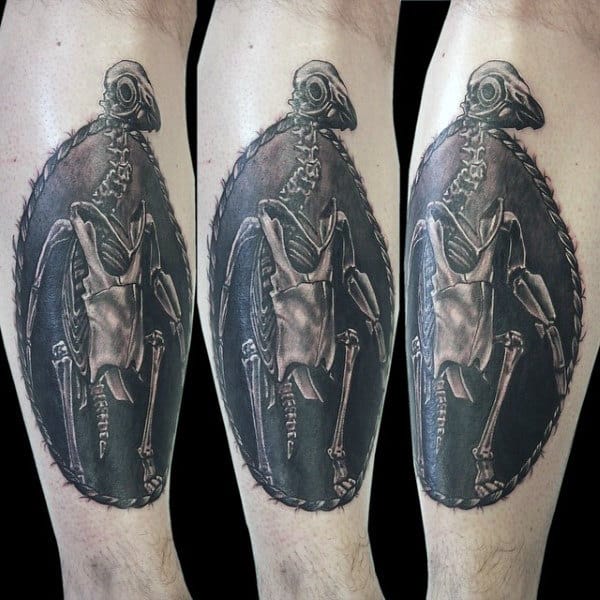 Skeleton Penguin Mens Inner Forearm Tattoo