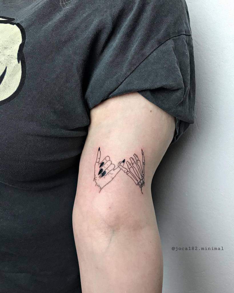 Skeleton Pinky Promise Tattoos Joca182.tattoo.ink.minimal 2