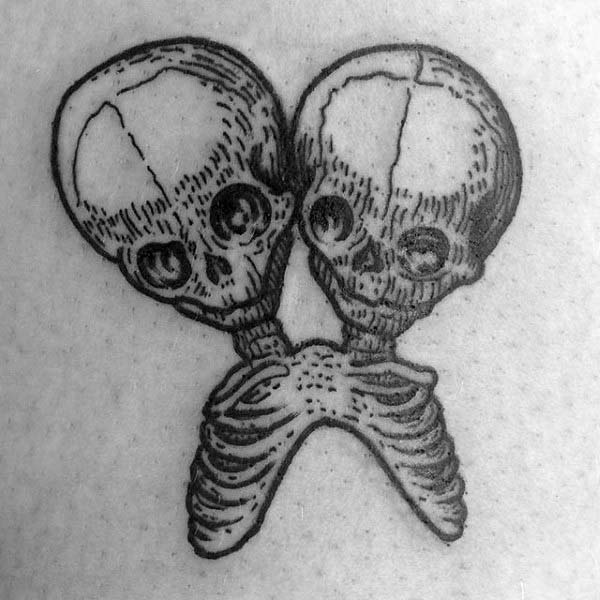 Skeleton Twins Guys Small Gemini Tattoos