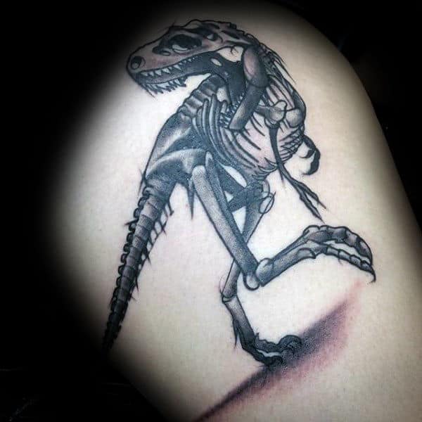 Skinny Dinosaur Skeleton Tattoo Male Arms