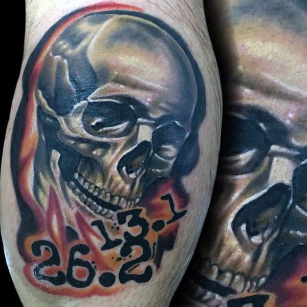 Skull 26 2 Tattoo Designs For Men On Leg Calf