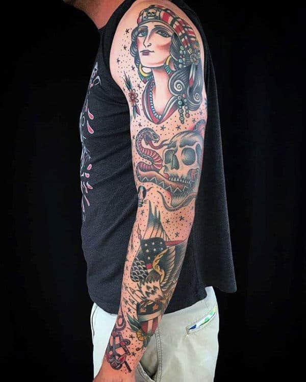 skull-and-snake-traditional-male-sleeve-tattoo (1)