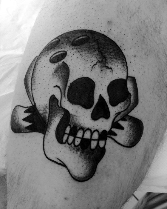 Skull Arm Creative Sports Tattoos For Men
