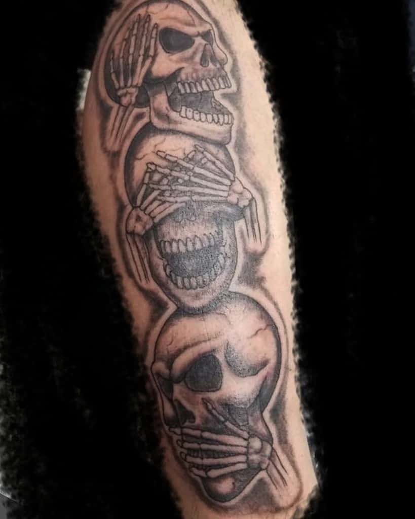 Skull Hear No Evil See No Evil Speak No Evil Tattoos Hughsinktherapy