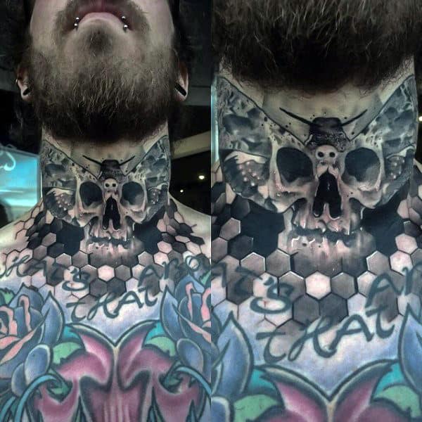 Mens Hairstyles Now  Full neck tattoos Front neck tattoo Throat tattoo