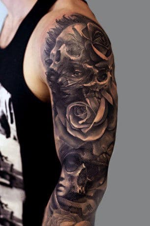 nextluxury blackwork 5 rose sleeve tattoos