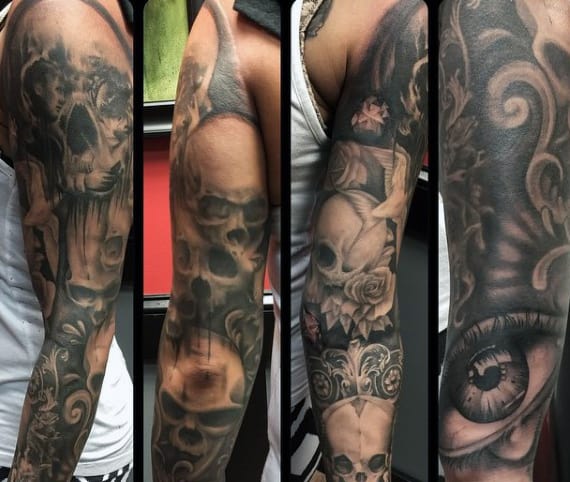 Skull Sleeve Guys Tattoos Designs