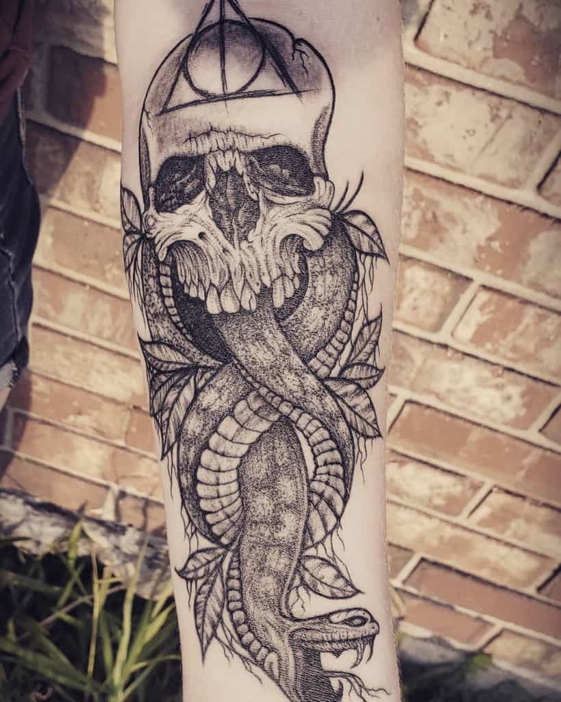 skull snake arm tattoo jcouchtattoo