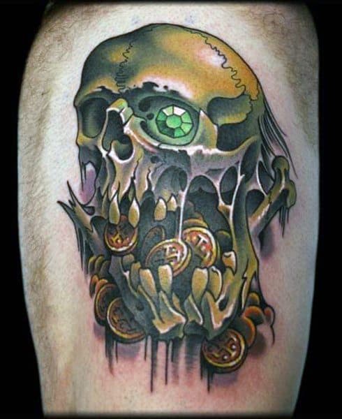 Skull Thigh Goonies Tattoo