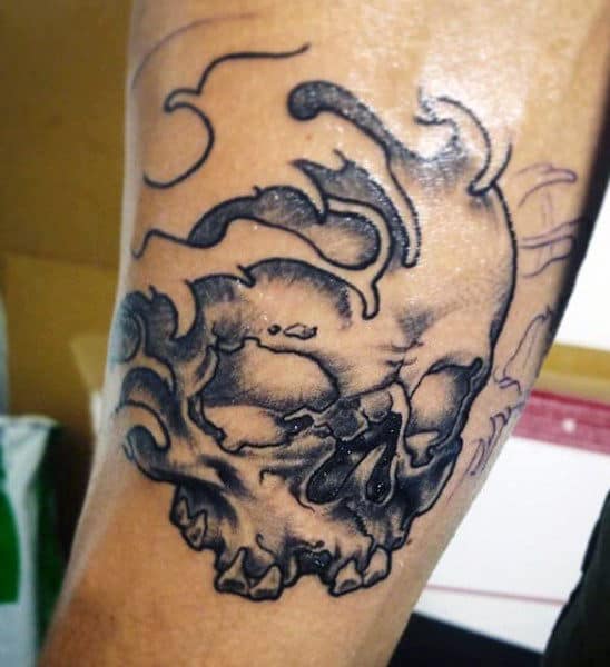 Skull Wave Tattoo For Men