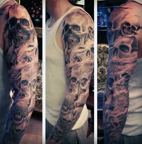 Skulls Male Tattoos Sleeve