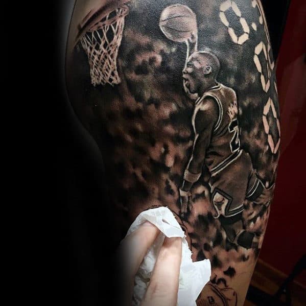 Slam Dunk Basketball Chicago Bulls Guys Sleeve Tattoos