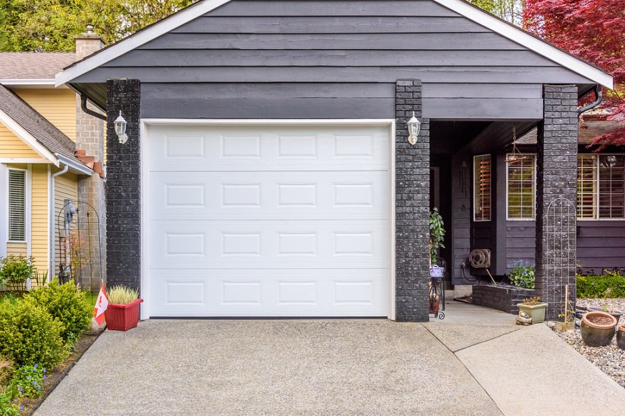 clean white garage doors 