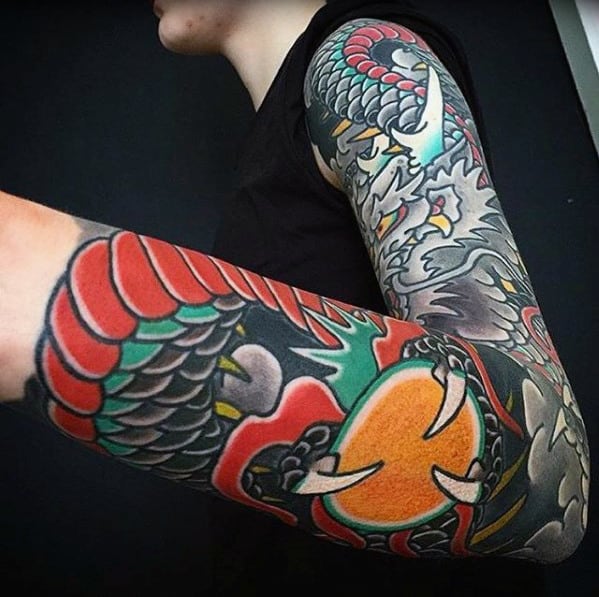Sleeve Arm Mens Japanese Dragon Tattoo Inspiration