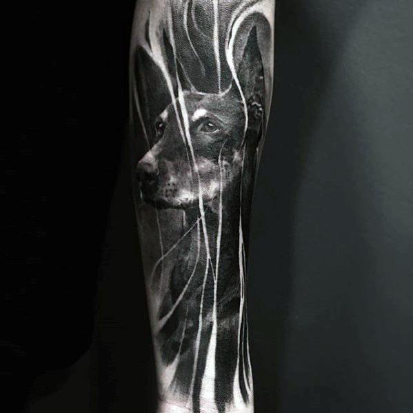 Sleeve Cool Male Doberman Tattoo Designs