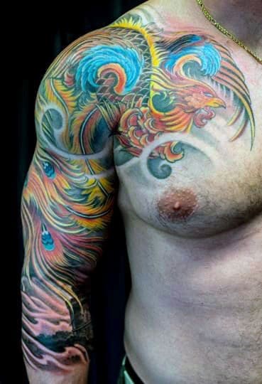 Sleeve Phoenix Guy's Tattoo Shoulder