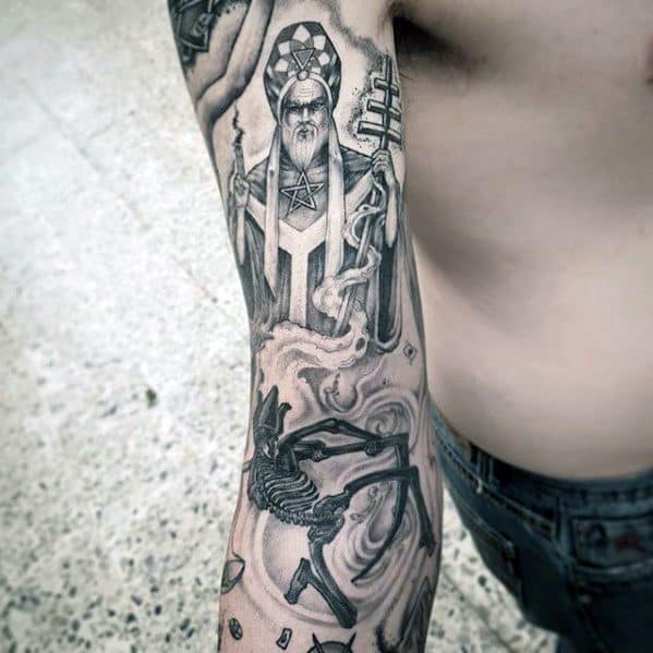 Sleeve Themed Distinctive Male Tarot Tattoo Designs